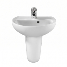 Twyford Alcona Handrinse Basin & Semi Pedestal 400mm Wide 1 Tap Hole