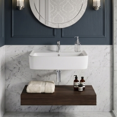 Twyford Alcona Square Wall Hung Handrinse Basin 500mm Wide - 1 Tap Hole