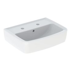 Twyford Alcona Square Wall Hung Basin 450mm Wide - 2 Tap Hole