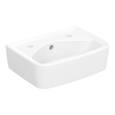 Twyford Alcona Square Wall Hung Basin 350mm Wide - 2 Tap Hole