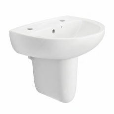 Twyford Option Basin & Semi Pedestal 550mm Wide 2 Tap Hole