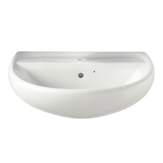 Twyford Sola Handrinse Wall Hung Basin 600mm Wide - 1 Tap Hole (With Chainstay)