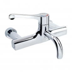 Twyford Sola Thermostatic Wall Mounted Detachable Spout Surgeons Mixer Tap - Chrome