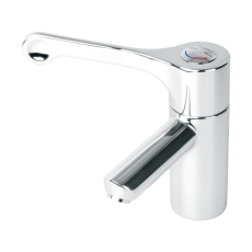 Twyford Sola Thermostatic Basin Mixer Tap with Extended Lever with Copper Inlet Pipes - Chrome