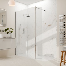 Valo Altitude Chrome 2000mm Wet Room Shower Screen with Return Panel