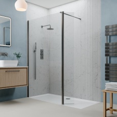 Valo Altitude Gunmetal 2000mm Wet Room Shower Screen with Return Panel