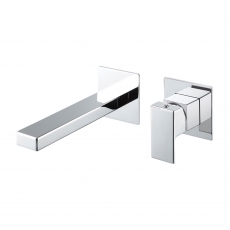 Vema Lys 2-Hole Basin Mixer Tap Wall Mounted - Chrome