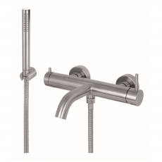 Vema Tiber Bath Shower Mixer Tap with Kit Wall Mounted - Stainless Steel