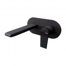 Vema Timea 2-Hole Basin Mixer Tap Wall Mounted - Matt Black