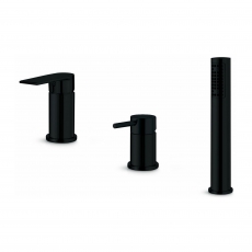 Vema Timea 3-Hole Bath Shower Mixer Tap Deck Mounted - Matt Black