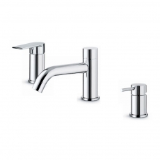 Vema Timea 4-Hole Bath Shower Mixer Tap Pillar Mounted - Chrome