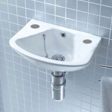 Verona Advantage Wall Mounted Cloakroom Basin 360mm Wide 2 Tap Hole