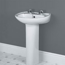 Verona Advantage Basin & Full Pedestal 500mm Wide 2 Tap Hole