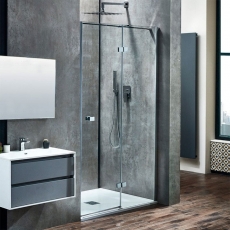 Verona Aquaglass+ Linear Hinged Shower Door 1200mm Wide RH - 8mm Glass