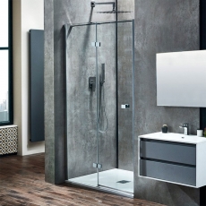 Verona Aquaglass+ Linear Hinged Shower Door 1200mm Wide LH - 8mm Glass