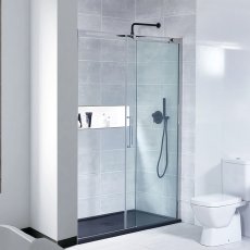 Verona Aquaglass+ Linear Sliding Shower Door 1400mm Wide - 8mm Glass