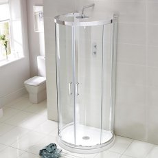 Verona Aquaglass Purity D-Shaped Shower Enclosure with Tray 993mm x 850mm - 6mm Glass