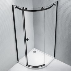 Verona Aquaglass+ Sphere Black Quadrant Shower Enclosure 900mm x 900mm - 8mm Glass