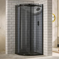 Verona Aquaglass+ Sphere Tinted Offset Quadrant Shower Enclosure - 8mm Glass