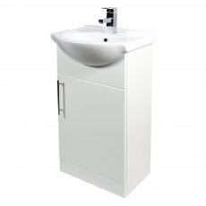 Verona Bianco Floor Standing Vanity Unit and Basin 450mm Wide - Gloss White 1 Tap Hole