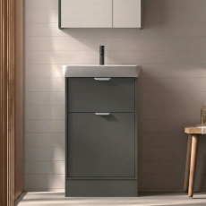 Verona Brivo 500mm 1-Drawer + 1-Door Floor Standing Vanity Unit with Basin