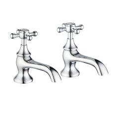 Verona Castello Chrome Basin Taps Pair