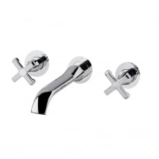 Verona Chancery 3-Hole Basin Mixer Tap with Waste Wall Mounted - Chrome