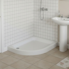 Verona Classic Deep 80mm Stone Resin Offset Quadrant Shower Tray (inc Waste)