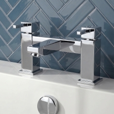 Verona Cubo Chome Pillar Mounted Bath Filler Tap