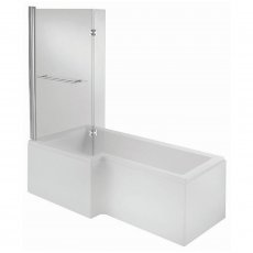Verona Edge L-Shaped Shower Bath with Front Panel and Screen 1700mm x 850mm