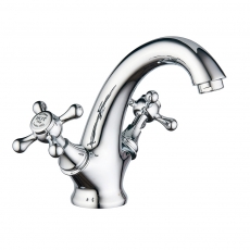 Verona Edwardian Basin Mixer Tap with Pop-Up Waste - Chrome