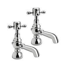 Verona Edwardian Basin Taps Pair - Chrome