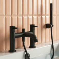 Verona Fontessa Matt Black Bath Shower Mixer Tap (inc Kit)