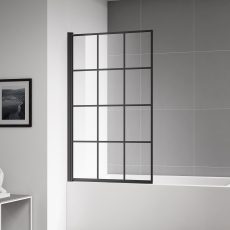 Verona Galleria Matrix 4mm Matt Black Bath Screen 1400mm H x 800mm W