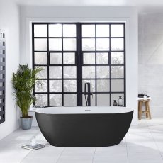 Verona Graphite Summit Freestanding Double Ended Bath 1680mm x 800mm - Black Outer