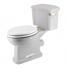 Verona Holborn Close Coupled Toilet with Lever Cistern - Soft Close Seat (Brushed Brass Fittings)