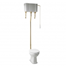 Verona Holborn High Level Toilet with Lever Cistern - Soft Close Seat (Brushed Brass Fittings)
