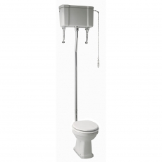 Verona Holborn High Level Toilet with Lever Cistern - Soft Close Seat (Chrome Fittings)