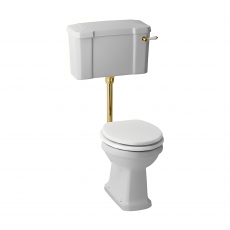 Verona Holborn Low Level Toilet with Lever Cistern - Soft Close Seat (Brushed Brass Fittings)