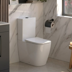 Verona Lovito Rimless Comfort Height Fully Back to Wall Close Coupled Toilet (inc Soft Close Seat)