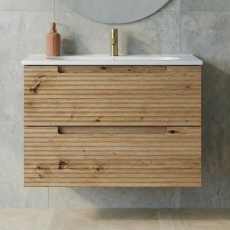 Verona Melanza 800mm Wall Hung 2-Drawer Vanity Unit with Basin