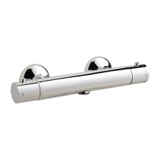 Verona Minimalist Exposed Thermostatic Bar Shower Valve Dual Handle - Chrome