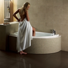 Verona Orlah Offset Corner Bath 1500mm x 1040mm (inc Wraparound Panel)