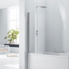 Verona Piccolo Chrome 5mm Mini Round Top Bath Screen 1400mm H x 300mm W