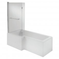 Verona Tungstenite L-Shaped Shower Bath with Panel and Screen - Acrylic