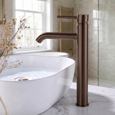 Verona Rivenza Brushed Bronze Tall High Rise Basin Mixer Tap