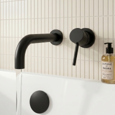 Verona Rivenza Matt Black Wall Mounted Bath Filler Tap