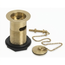 Verona Traditional Brushed Brass Plug and Chain Basin Waste