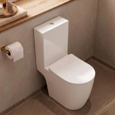 Verona Trevello Rimless Open Back Close Coupled Toilet (inc Soft Close Seat)