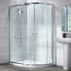 Verona Uno Offset Quadrant Shower Enclosure with Tray 1200mm x 800mm RH - 6mm Glass